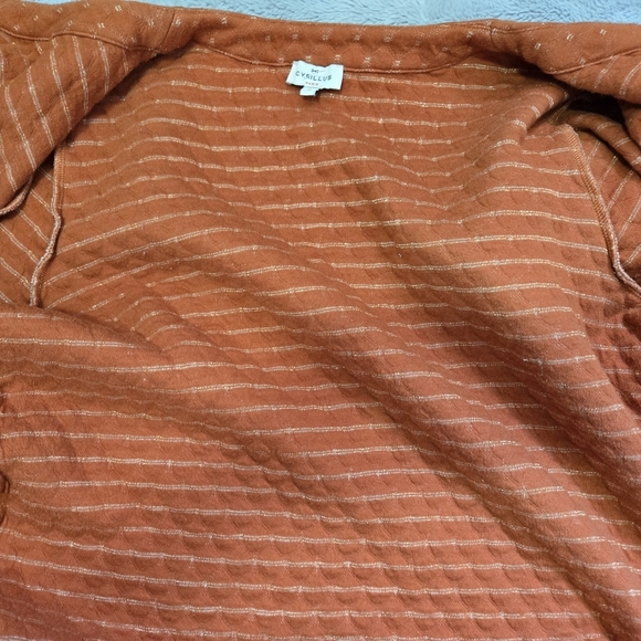 CYRILLUS Paris Rusted Orange Quilted Cotton Sweater Jacket. Size M - Picture 7 of 12